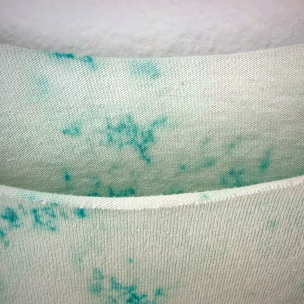 Hanes Teal and Cream Tie-Dye Scoop Neck Tee - Picture 7 of 11